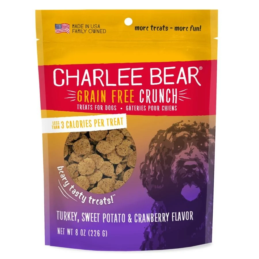Carefully Designed Charlee Bear Grain Crunch Dog Treats Turkey Sweet Potato Cranberry 8-oz Proven