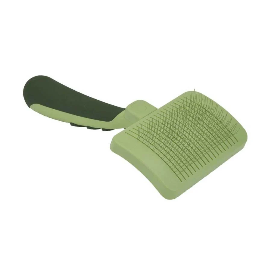 Luxury Coastal Safari Cat Self-Cleaning Slicker Brush Green One Size Professional