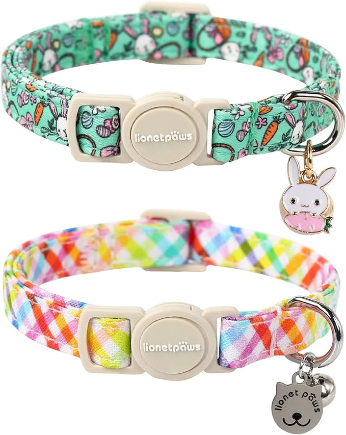 Environmentally Friendly Lionet Paws 2pcs Pack Easter Cotton Cat Collar Breakaway Buckle Elite