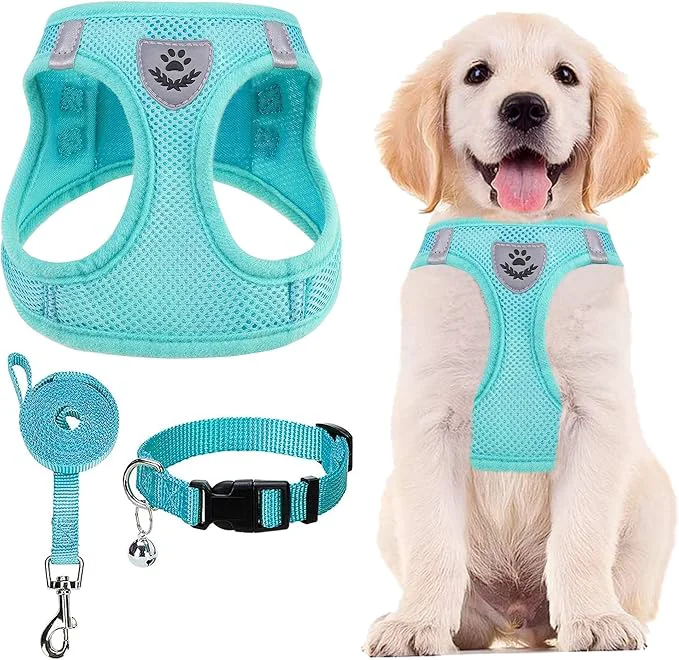 Consistent PUPTECK Adjustable Dog Harness Collar and Leash Set Step in No Pull Pet Harness Smooth
