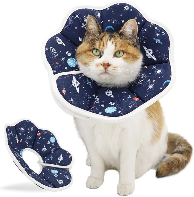 Optimized Soft Cat Cone Adjustable Recovery Collar After Surgery to Prevent Licking Wound Authentic