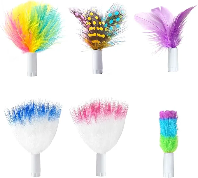 Consistent ORSDA 6Pcs Interchangeable Attachments Cat Feather Toys Replaceable Feathers Convenient
