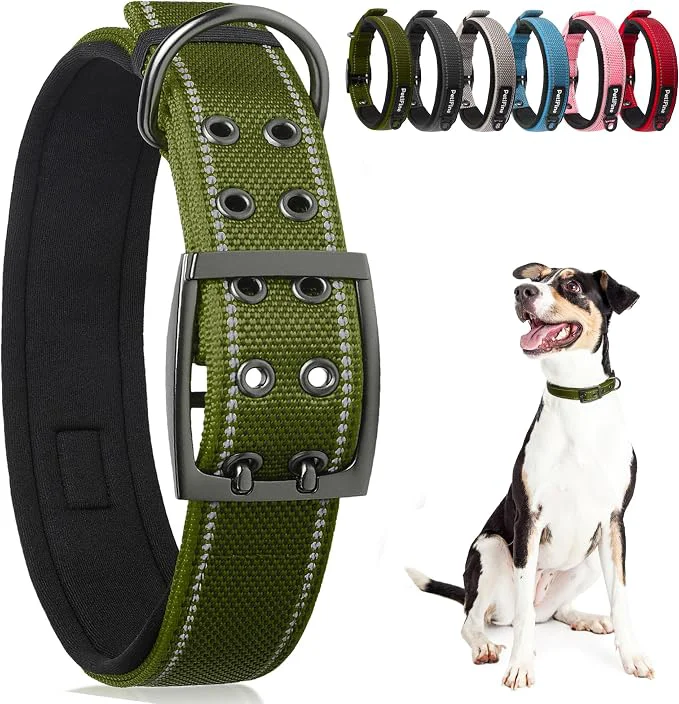 Trendy PetiFine Dog Collar for Large Dogs Neoprene Padded and Adjustable Reflective Durable