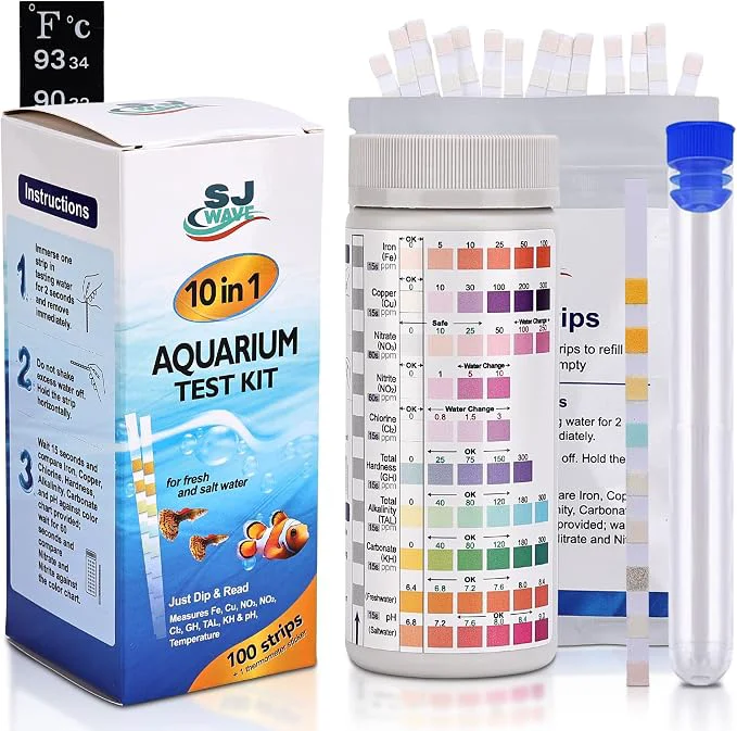 Next-Generation 10 in 1 - Aquarium Test Strips 100 Fast Accurate Strips Fish Tank Expertly Made