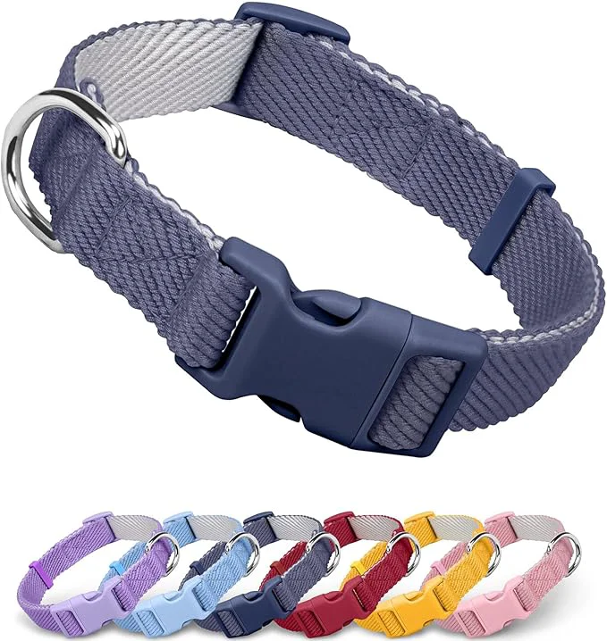 Casual Dynmeow Soft and Breathable Cotton Dog Collar Durable Adjustable Heavy-Duty Detailed
