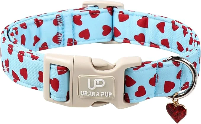 Carefully Designed Valentine's Dog Collar UP URARA PUP Pink Heart Adjustable Pet Collar World-Class