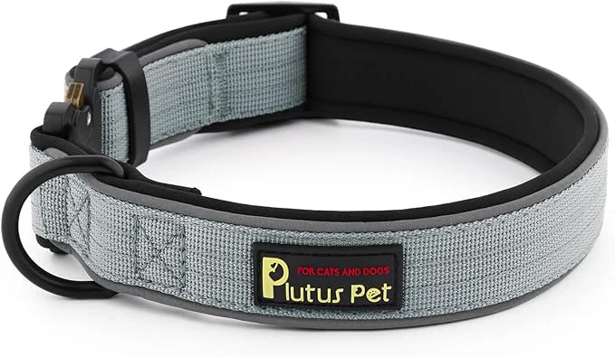 Superior Plutus Pet Tactical Dog Collar Reflective Adjustable Heavy Duty Dog Collar Flexible