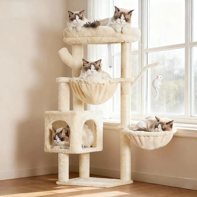 Secure Heybly Cat Tree 39.4 Inches Tower Condo Eco-Friendly