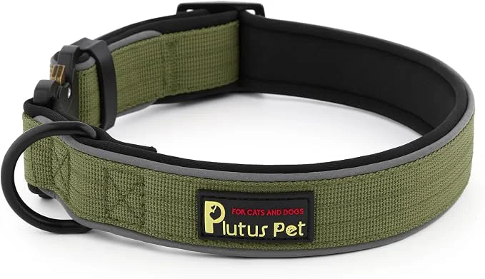 Casual Plutus Pet Tactical Dog Collar Reflective Adjustable Heavy Duty Dog Collar Sustainable