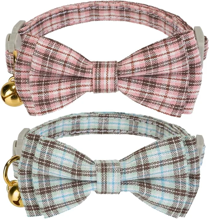 Trusted 2 Pack Soft Cotton Cat Collars Trendy