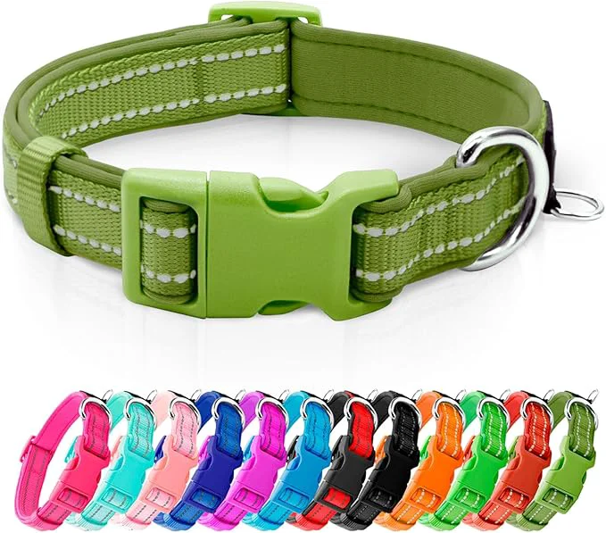 Classic azuza Reflective Dog Collar Soft Neoprene Padded Pet Collar Fine