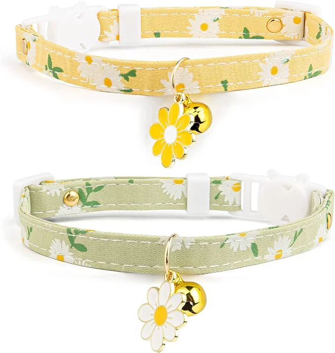 Environmentally Friendly 2 Pack Cotton Breakaway Cat Collar Clean