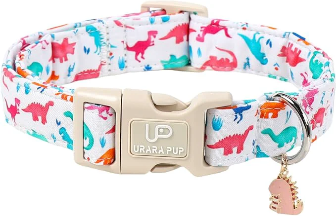User-Friendly Summer Dog Collar Adorable Dinosaur Cotton Dog Collar Fine Crafted