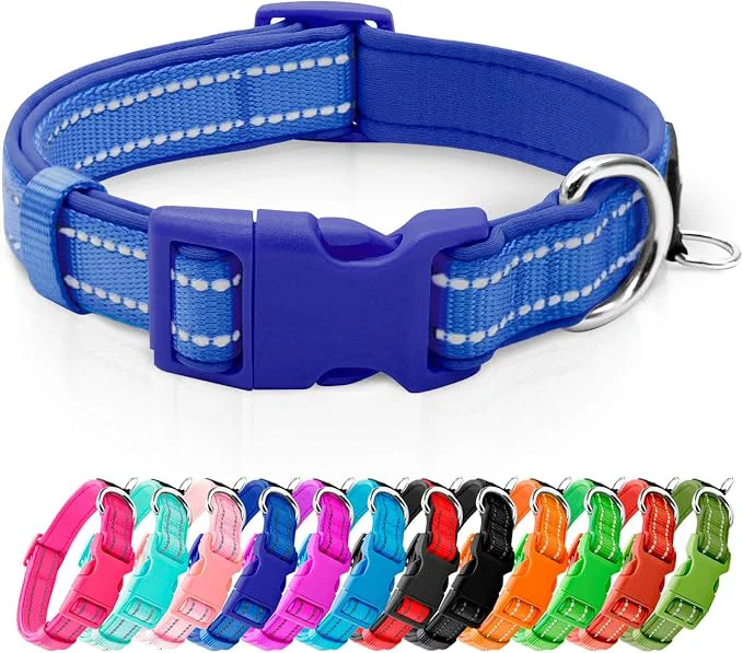 Stylish azuza Reflective Dog Collar Soft Neoprene Padded Pet Collar Quality