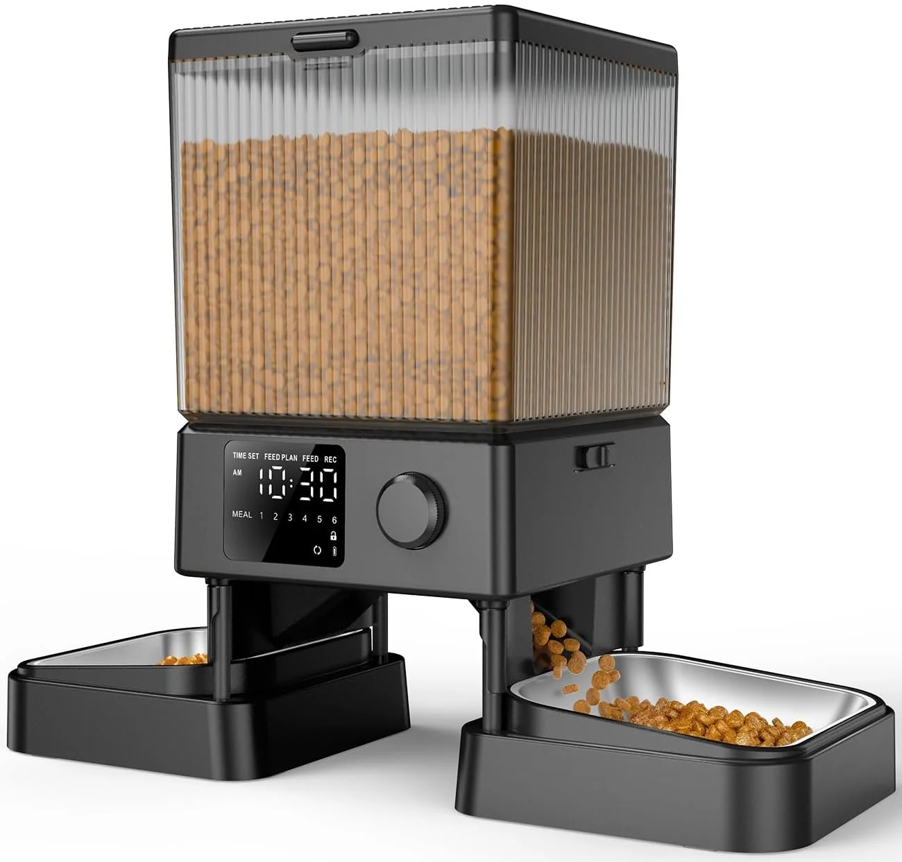 Refined oneisall Automatic Cat Feeder for 2 Cats 20 Cups 5L Automatic Cat Food Dispenser for Small Pets Indoor Timed Cat Feeder for Dry Food Original