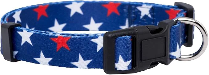 Unique Native Pup American Flag Dog Collar- Red White and Blue- Patriotic Collars Practical