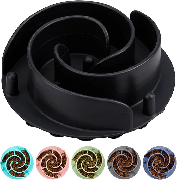 Premium Material Slow Feeder Dog Bowls Insert alk Soft Silicone Slow Eating Feeder Insert with Suction Cups for Small Medium and Large Dogs Fit into Basic and d Dog Bowls BlackAbout ThisOverview Smooth