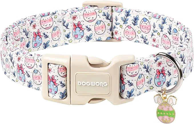 Consistent DOGWONG Cute Easter Egg Dog Collar Adjustable Soft Egg Pet Collar Next-Generation