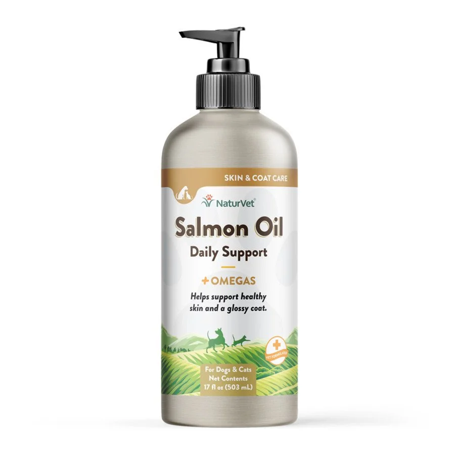 Quality NaturVet Salmon Oil Skin Coat Care Plus Omegas Food Supplement for Dogs Cats 17-oz Consistent