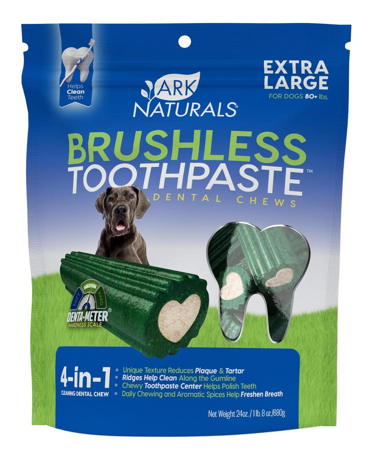 Eco-Friendly Ark Naturals Brushless Toothpaste Dog Dental Chews Extra Large 24-oz Exclusive