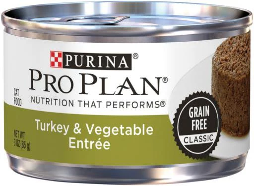 Selected Purina Pro Plan Complete Essentials Grain Turkey Vegetable Entrée Adult Wet Cat Food 3-oz Fine