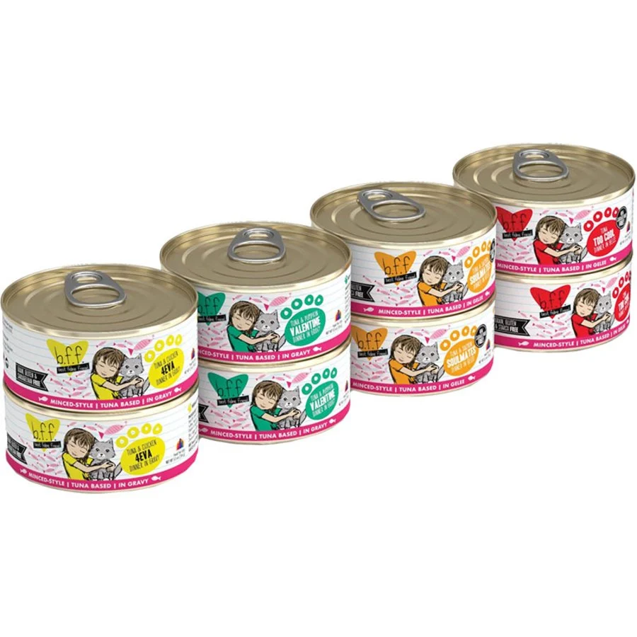 Official Weruva B.F.F. Minced Batch O' ies Variety Pack Canned Wet Cat Food 8 Count 5.5-oz Lightweight