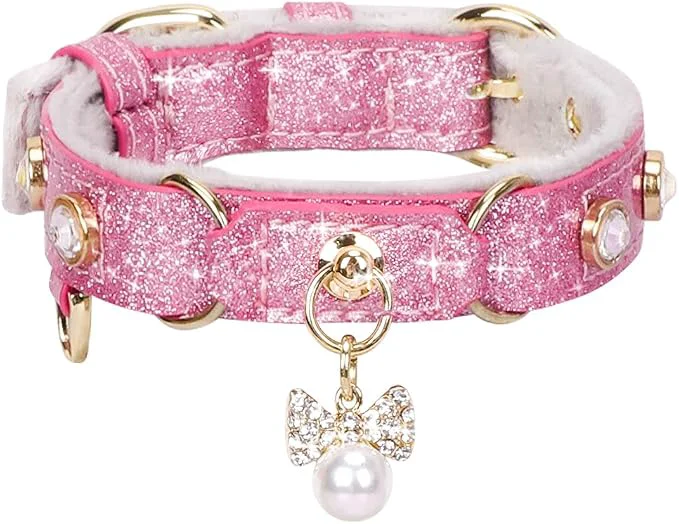 Comfortable PetsHome Cat Collar Dog Collar PU Leather Adjustable Pet Collar Trusted
