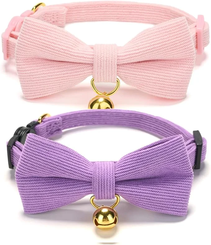 Responsible 2 Pack Soft Corduroy Cat Collars Specialty