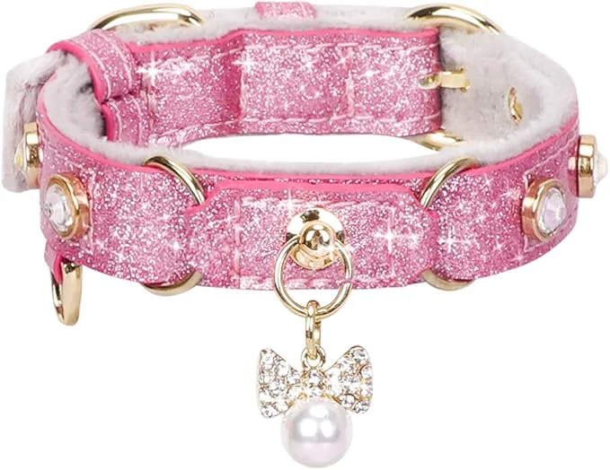 Easy-to-Use PetsHome Cat Collar Dog Collar PU Leather Adjustable Pet Collar Official
