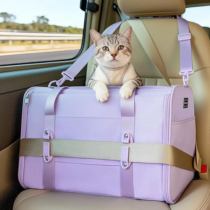 Top-Quality PETSFIT Large Cat Car Carrier Comfortable