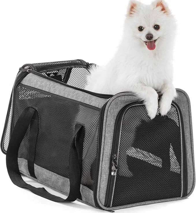 Traditional 19 x 12 x 12 Large Cat Car Carrier – Roomy Escape-Proof Cat Car Seat Authentic