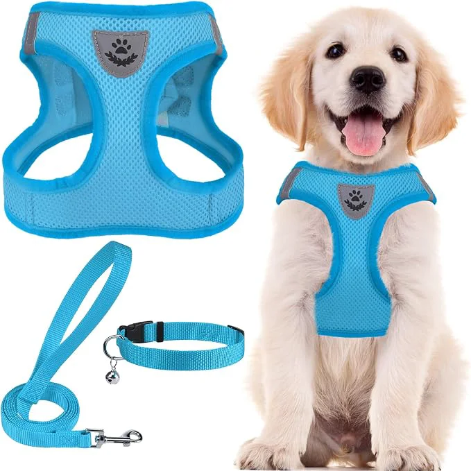 Carefully Designed PUPTECK Adjustable Dog Harness Collar and Leash Set Step in No Pull Pet Harness Healthy