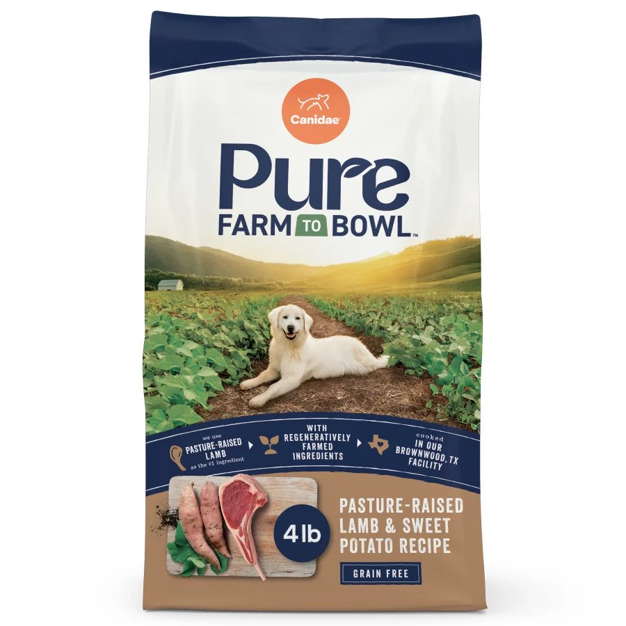 World-Class Canidae Pure Farm to Bowl Adult Dry Dog Food Pasture-Raised Lamb Sweet Potato 4-lb Stylish