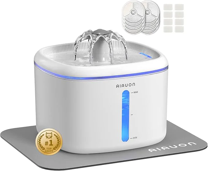 Detailed Cat Water Fountain 84oz 2.5L Pet Cat Fountain – Ultra Quiet Upgraded Automatic Comfortable