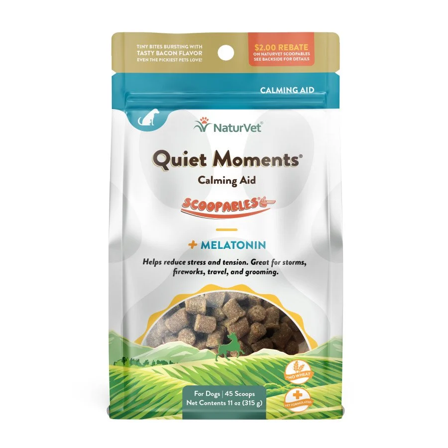 World-Class NaturVet Quiet Moments Calming Scoopables Tiny Bites for Dogs 45 Count 11-oz Pure