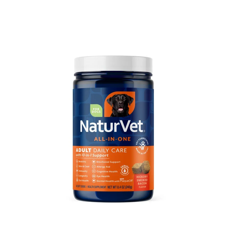 Unique NaturVet All-in-One Daily Care 10-in-1 Support Soft Chews for Adult Dogs 60 Count 8.4-oz Elegant