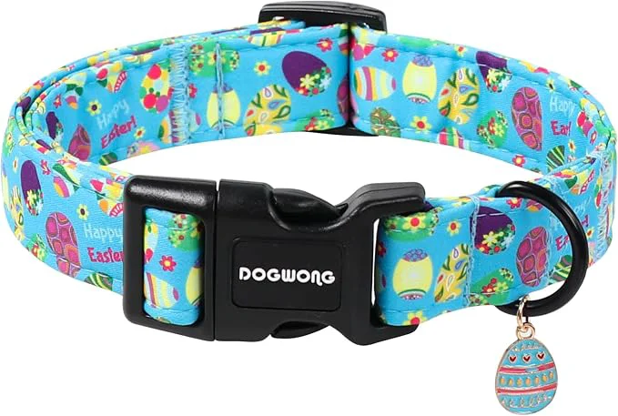 World-Class DOGWONG Easter Dog Collar Cute Easter Egg Pet Collar Durable Holiday Girl Boy Modern
