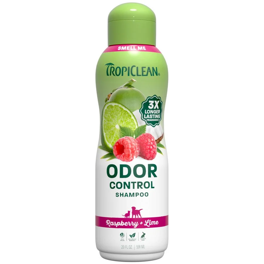 TropiClean Raspberry Lime Odor Control Shampoo for Dogs Cats 20-oz Innovative