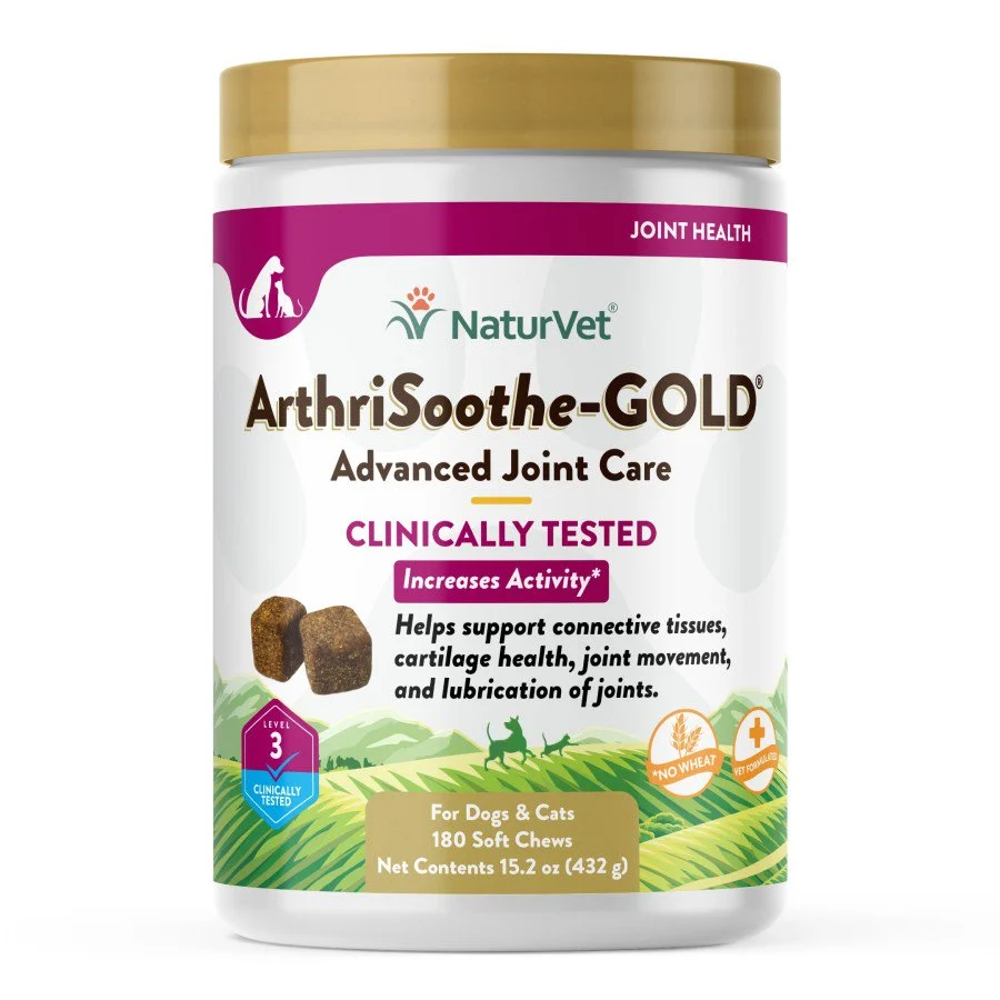 High-Grade NaturVet ArthriSoothe-GOLD Level 3 Soft Chews for Dogs Cats 180 Count 15.2-oz Superior