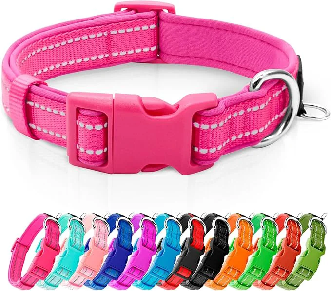Classic azuza Reflective Dog Collar Soft Neoprene Padded Pet Collar High-Performance