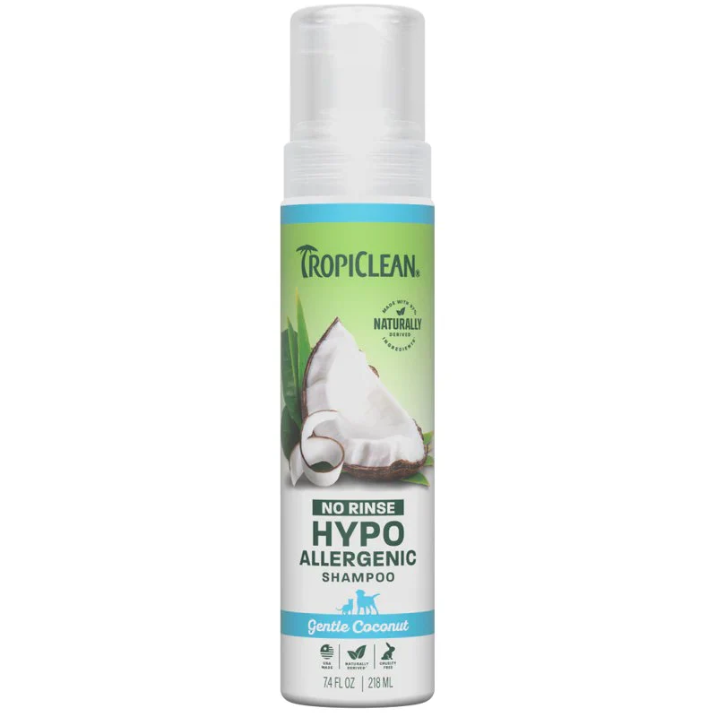 High-Quality TropiClean Hypoallergenic Waterless Shampoo for Dogs Cats 7.4-oz Fine Crafted