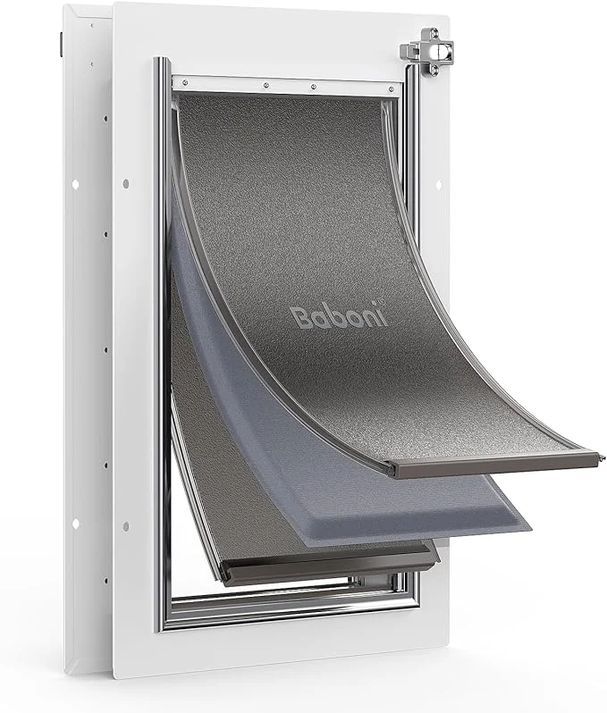 Efficient Baboni 3-Flaps Pet Door for Interior and Exterior Doors Steel Frame and Consistent