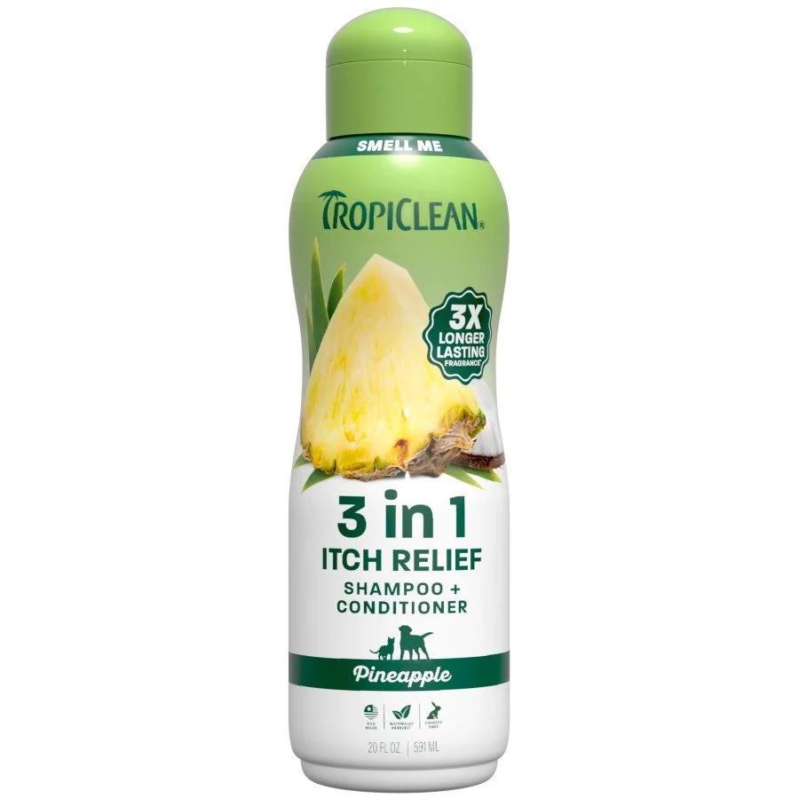 Comfortable TropiClean Pineapple 3 in 1 Itch Relief Shampoo Conditioner for Dogs Cats 20-oz Trendy