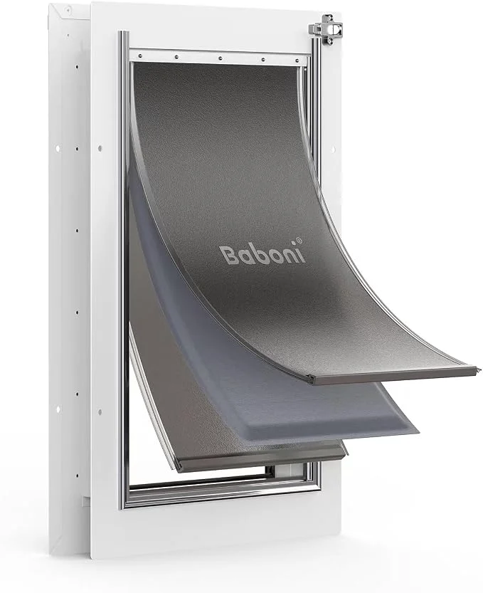 Prestigious Baboni 3-Flaps Pet Door for Interior and Exterior Doors Steel Frame and Original Design