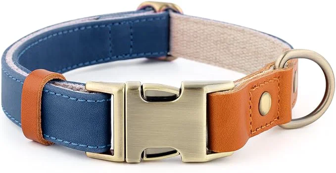 Traditional Plutus Pet Leather Hemp Dog Collar – Adjustable Heavy Duty Pet Collar High-Grade