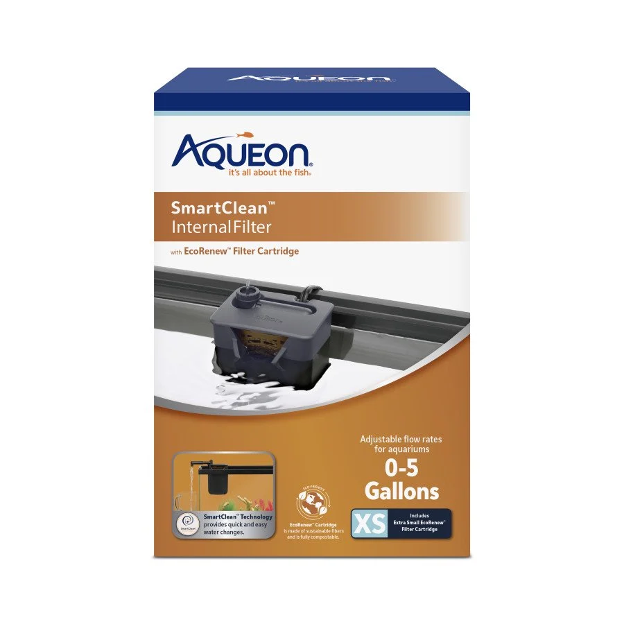 Recyclable Aqueon QuietFlow Internal Filter with SmartClean Technology for Aquariums Extra Small