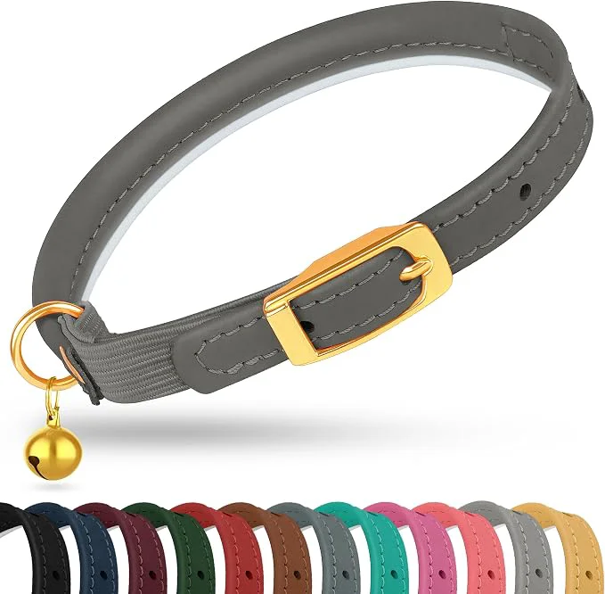 Smart OOPSDOGGY Rolled Leather Cat Collar Fashionable