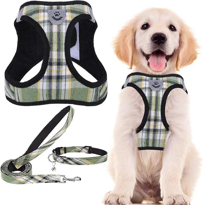 Consistent PUPTECK Adjustable Dog Harness Collar and Leash Set Step in No Pull Pet Harness Clean