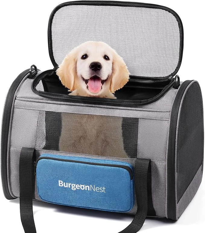 Top-Quality BurgeonNest Cat Carrier for Large Cats 20 lbs Soft-Sided Pet Carrier for Small Natural