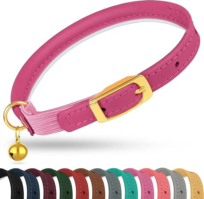 Comfortable OOPSDOGGY Rolled Leather Cat Collar Elegant